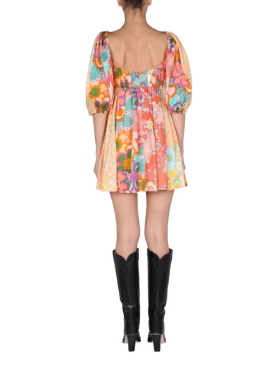 Shop Zimmermann "lola" Mini Dress In Multicolour