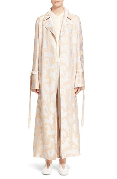 Stella Mccartney 'kenisa' Horse Pattern Belted Trench Coat In Pure White