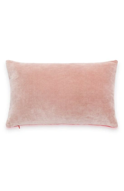 Shop Kate Spade Reversible Velvet & Linen Accent Pillow In Begonia