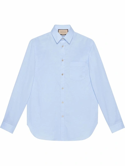 Shop Gucci Cotton-poplin Oxford Shirt In Blue