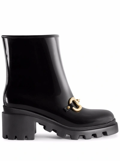 Shop Gucci Horsebit-detail Block-heel Boots In Black