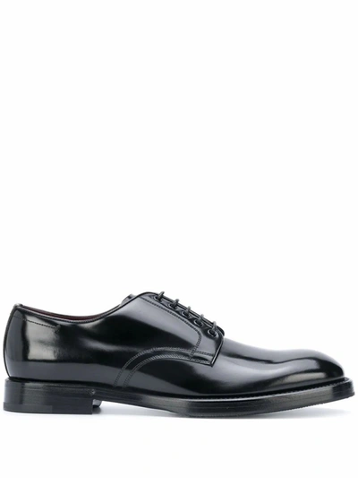 Shop Dolce & Gabbana Black Leather Lace-up Shoes