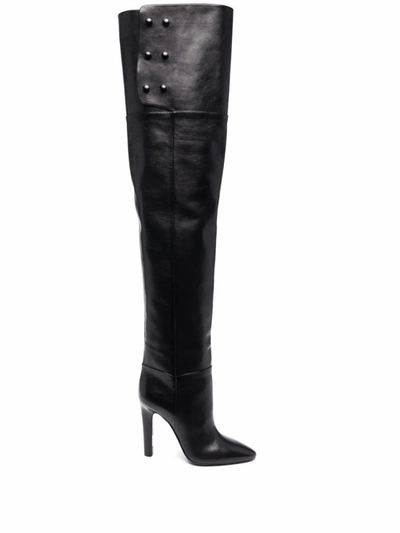 Shop Saint Laurent Black Leather Boots