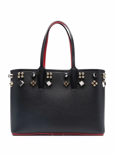 Shop Christian Louboutin Black Cabata Studded Tote Bag