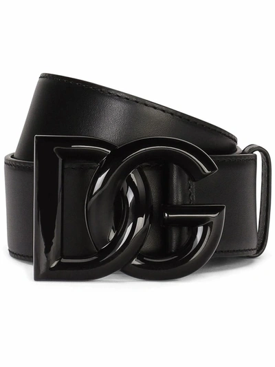Shop Dolce & Gabbana Black Leather Belt