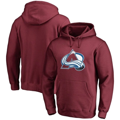 Shop Fanatics Branded Burgundy Colorado Avalanche Primary Team Logo Fleece Fitted Pullover Hoodie