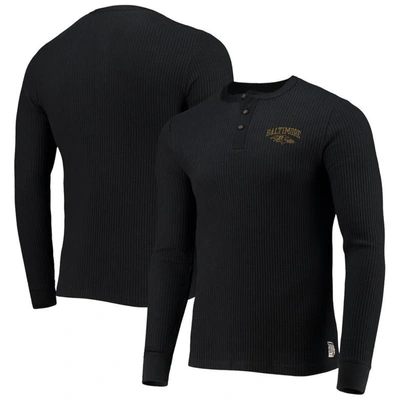 Shop Junk Food Black Baltimore Ravens Thermal Henley Long Sleeve T-shirt