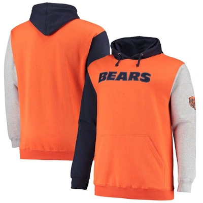 Shop Profile Navy/orange Chicago Bears Big & Tall Pullover Hoodie