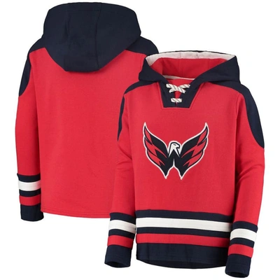 Shop Zzdnu Outerstuff Youth Red Washington Capitals Ageless Must-have Lace-up Pullover Hoodie