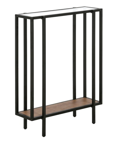 Shop Hudson & Canal Vireo 22" Console Table With Shelf In Blackened Bronze/rustic Oak