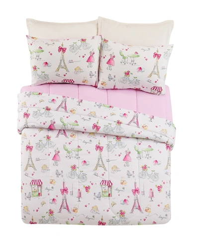 Shop Urban Playground Pretty In Paris 3 Piece Comforter Set, Full/ Queen Bedding In Pink