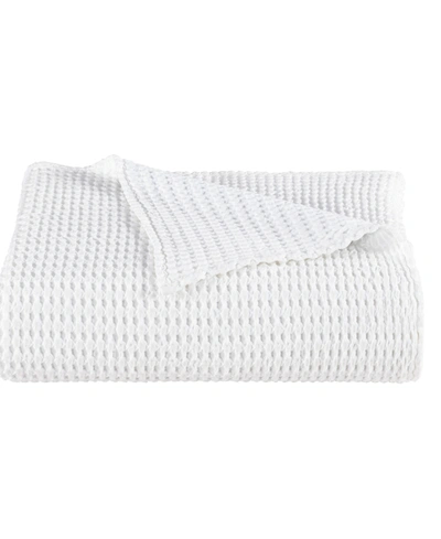 White Sand Pebble Beach Honeycomb Coverlet, King In White