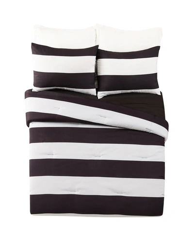 Shop Urban Playground Lavelle 3 Piece Comforter Set, Full/ Queen Bedding In Black/white