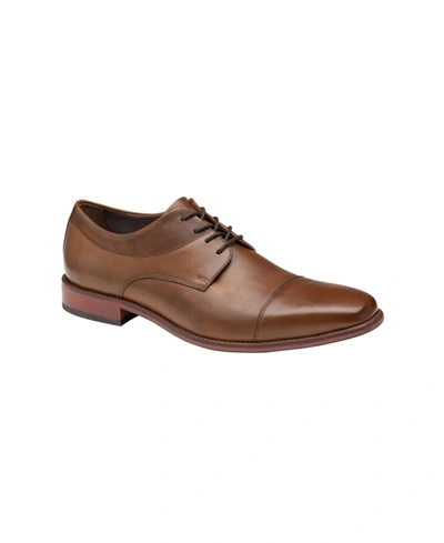 Shop Johnston & Murphy Men's Archer Cap Toe Oxford Shoes In Cognac