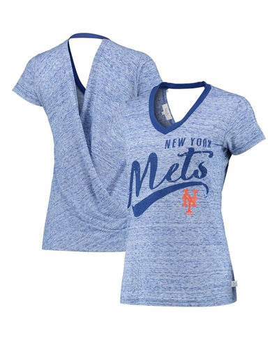 Touché Women's Royal New York Mets Hail Mary V-neck Back Wrap T-shirt In Royal