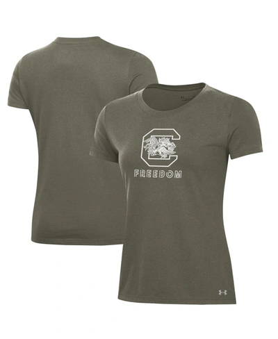 Shop Under Armour Women's Olive South Carolina Gamecocks Freedom Performance T-shirt