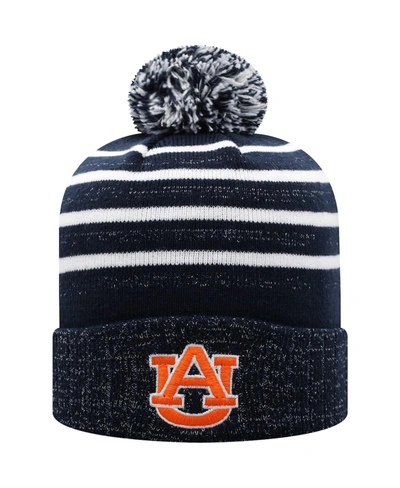 Top Of The World Women's Navy Auburn Tigers Shimmering Cuffed Knit Hat With Pom In Navy
