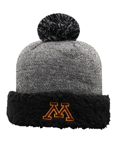 Top Of The World Women's Black Minnesota Golden Gophers Snug Cuffed Knit Hat With Pom In Black