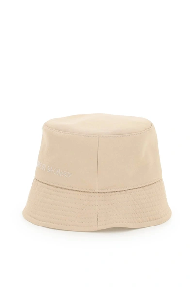 Shop Ruslan Baginskiy Logo Embroidery Bucket Hat In Beige