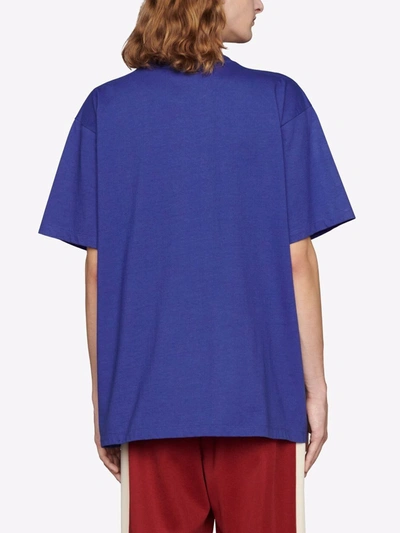 Shop Gucci Cotton Oversized T-shirt In Blue