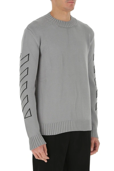 Shop Off-white Grey Cotton Blend Sweater  Nd Off White Uomo L