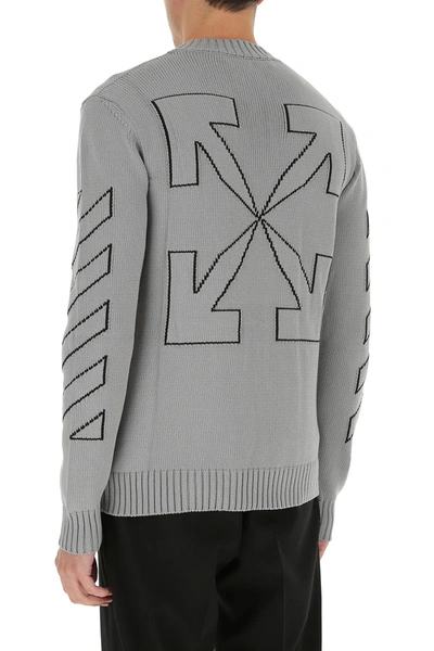 Shop Off-white Grey Cotton Blend Sweater  Nd Off White Uomo L