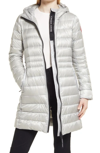 Shop Canada Goose Cypress Packable Hooded 750-fill-power Down Puffer Coat In Silverbirch