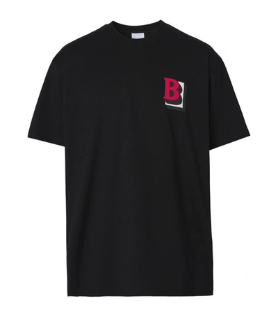 Shop Burberry Cotton Graphic Monogram T-shirt In Black
