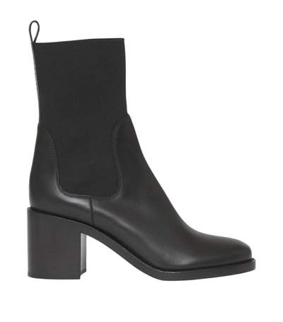 Shop Burberry Leather Chelsea Boots 70 In Black