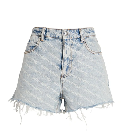 Shop Alexander Wang Logo Bite Shorts In Blue