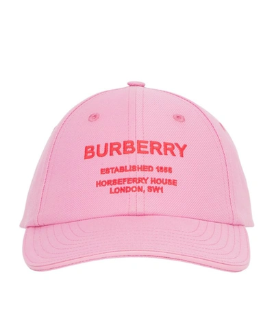 Shop Burberry Horseferry Print Baseball Cap In Pink