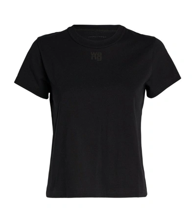 Shop Alexander Wang Logo Shrunken T-shirt In Black