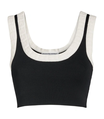 Shop Alexander Wang Cropped Bra Top In Black