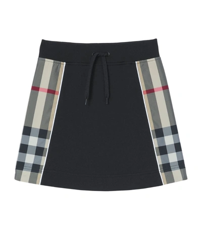 Shop Burberry Kids Check Panel Skirt (3-14 Years) In Black
