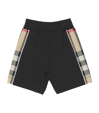 Shop Burberry Kids Check Panel Shorts (6-24 Months) In Black