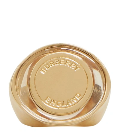 Shop Burberry Logo Signet Ring In Gold