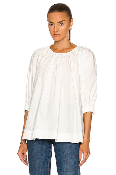 Co Gathered Puff-sleeve Blouse In White | ModeSens