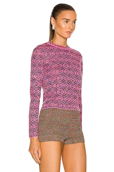 Shop Loewe Anagram Sweater In Pink & Black