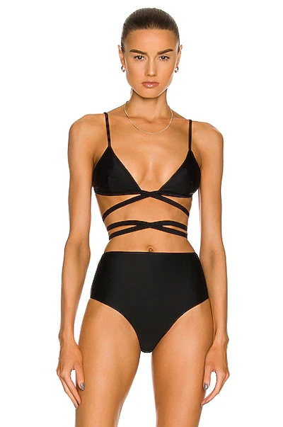 Shop Matteau Wrap Triangle Bikini Top In Black
