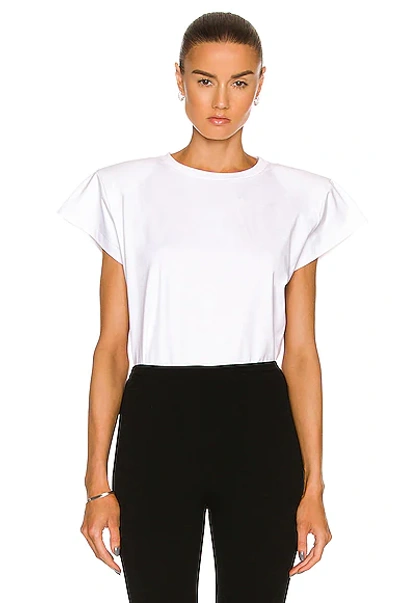 Shop Magda Butrym Padded Shoulder T-shirt In White