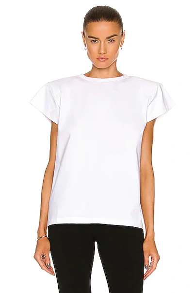 Shop Magda Butrym Padded Shoulder T-shirt In White