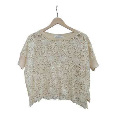 Pre-owned Valentino Wool Top In White