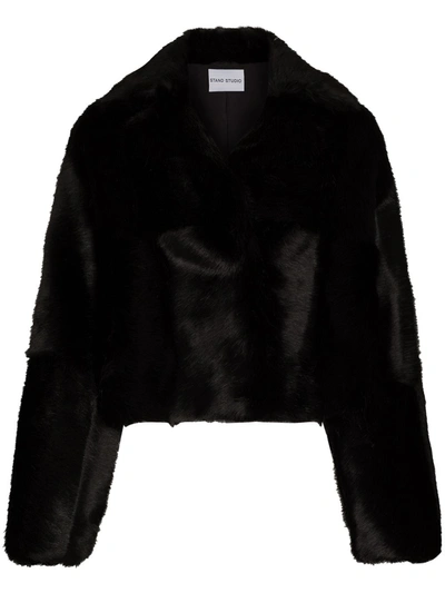 Shop Stand Studio Janet Faux-fur Jacket In Black