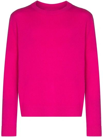 Shop The Elder Statesman Simple Crew-neck Cashmere Jumper In Pink