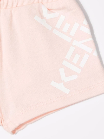 Shop Kenzo Logo-print Track Shorts In Pink