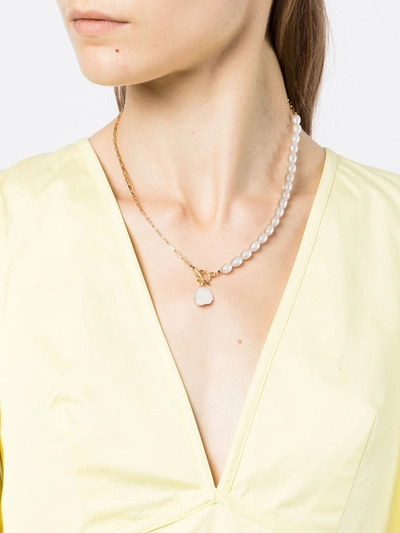 Shop Dower & Hall Luna Pearl-charm Necklace In White