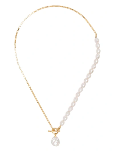 Shop Dower & Hall Luna Pearl-charm Necklace In White