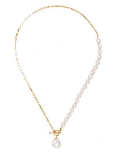 Dower & Hall Luna Pearl-charm Necklace In White