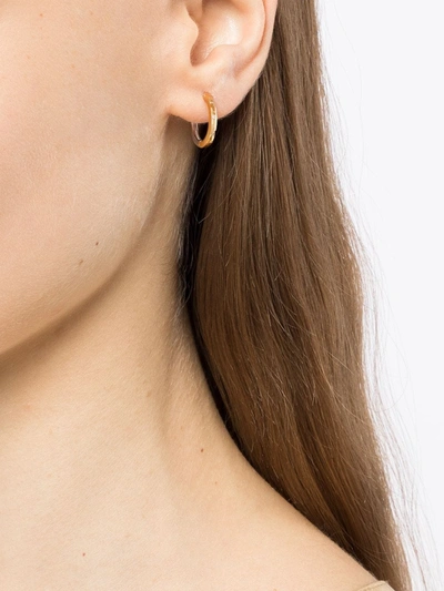 Dower & Hall 9kt Yellow Gold And Silver Medium Reversible Diamond Huggie Hoops In Gold