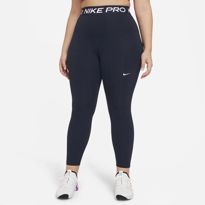 Shop Nike Pro 365 Women's Leggings In Obsidian,white